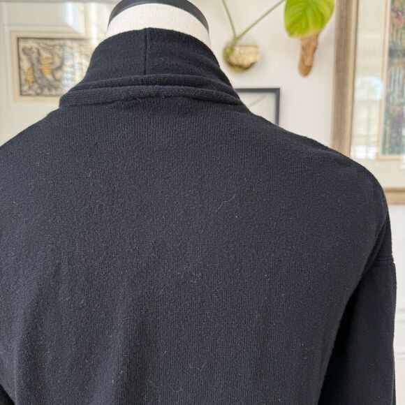Lululemon Cotton-Cashmere Knit Wrap Open Front Cardigan Black 4 - Picture 6 of 8